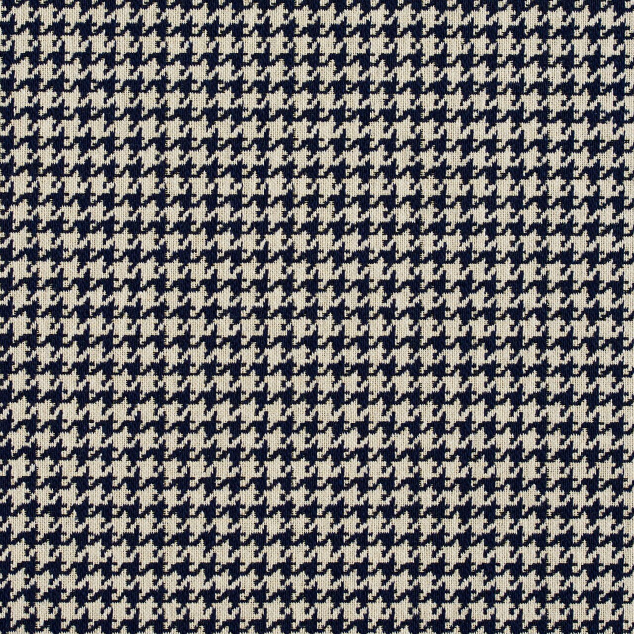 Cobalt Houndstooth - Blue Check & Houndstooth,Small Scale Upholstery Fabric 54 Inches"